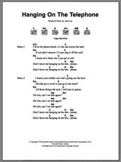 Cover icon of Hanging On The Telephone sheet music for guitar (chords) by Blondie and Jack Lee, intermediate skill level
