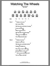 Cover icon of Watching The Wheels sheet music for guitar (chords) by John Lennon, intermediate skill level