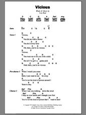 Cover icon of Vicious sheet music for guitar (chords) by Lou Reed, intermediate skill level