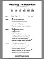 Cover icon of Watching The Detectives sheet music for guitar (chords) by Elvis Costello, intermediate skill level