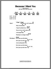Cover icon of Because I Want You sheet music for guitar (chords) by Placebo, Brian Molko, Stefan Olsdal and Steve Hewitt, intermediate skill level