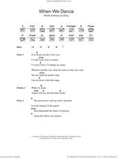 Cover icon of When We Dance sheet music for guitar (chords) by Sting, intermediate skill level