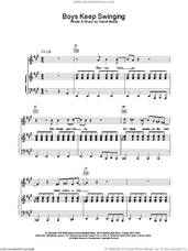 Cover icon of Boys Keep Swinging sheet music for voice, piano or guitar by David Bowie, intermediate skill level