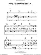 Cover icon of Being For The Benefit Of Mr Kite sheet music for voice, piano or guitar by The Beatles, intermediate skill level