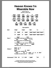 Cover icon of Heaven Knows I'm Miserable Now sheet music for guitar (chords) by The Smiths, Johnny Marr and Steven Morrissey, intermediate skill level