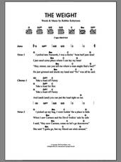 Cover icon of The Weight sheet music for guitar (chords) by Robbie Robertson, Merle Travis and The Band, intermediate skill level