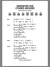 Cover icon of Whenever She Comes Around sheet music for guitar (chords) by Merle Travis and Fran Healy, intermediate skill level