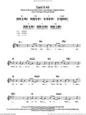 Cover icon of Said It All sheet music for voice and other instruments (fake book) by Take That, Gary Barlow, Howard Donald, Jason Orange, Mark Owen and Steve Robson, intermediate skill level