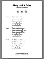 Cover icon of Mary Had A Baby sheet music for guitar (chords), intermediate skill level
