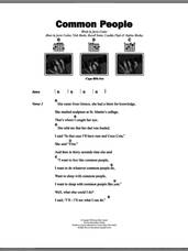Cover icon of Common People sheet music for guitar (chords) by Pulp, Candida Doyle, Jarvis Cocker, Nick Banks, Russell Senior and Stephen Mackey, intermediate skill level