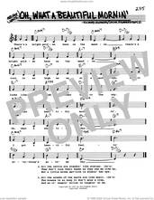 Cover icon of Oh, What A Beautiful Mornin' (Low Voice) sheet music for voice and other instruments (real book with lyrics) by Richard Rodgers, Oscar II Hammerstein and Rodgers & Hammerstein, intermediate skill level