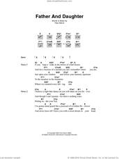 Cover icon of Father And Daughter sheet music for guitar (chords) by Paul Simon, intermediate skill level