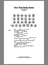 Cover icon of Run That Body Down sheet music for guitar (chords) by Paul Simon, intermediate skill level