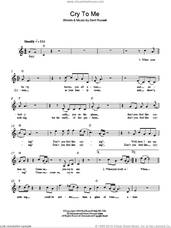 Cover icon of Cry To Me sheet music for voice and other instruments (fake book) by Solomon Burke and Bert Russell, intermediate skill level