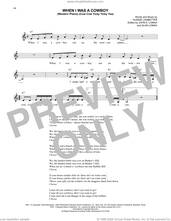 Cover icon of When I Was A Cowboy (Western Plains) (Cow Cow Yicky Yicky Yea) sheet music for voice and other instruments (fake book) by Lead Belly, Alan Lomax (ed.), Huddie Ledbetter and John A. Lomax (ed.), intermediate skill level