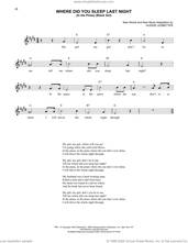 Cover icon of Where Did You Sleep Last Night sheet music for voice and other instruments (fake book) by Lead Belly and Huddie Ledbetter, intermediate skill level