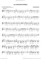 Cover icon of All Things Are Possible sheet music for voice and other instruments (fake book) by Hillsong Worship and Darlene Zschech, intermediate skill level