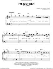 Cover icon of I'm Just Ken (from Barbie) sheet music for piano solo by Ryan Gosling, Andrew Wyatt and Mark Ronson, easy skill level