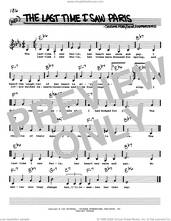 Cover icon of The Last Time I Saw Paris (Low Voice) sheet music for voice and other instruments (real book with lyrics) by Oscar II Hammerstein and Jerome Kern, intermediate skill level
