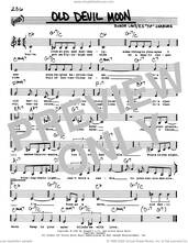 Cover icon of Old Devil Moon (Low Voice) sheet music for voice and other instruments (real book with lyrics) by E.Y. Harburg and Burton Lane, intermediate skill level