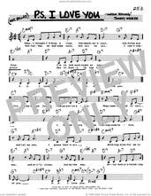 Cover icon of P.S. I Love You (Low Voice) sheet music for voice and other instruments (real book with lyrics) by The Hilltoppers, Gordon Jenkins and Johnny Mercer, intermediate skill level