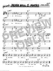 Cover icon of Never Will I Marry (Low Voice) sheet music for voice and other instruments (real book with lyrics) by Frank Loesser, intermediate skill level