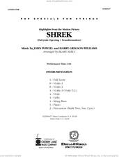 Cover icon of Highlights from Shrek (COMPLETE) sheet music for orchestra by Blake Neely, Harry Gregson-Williams and John Powell, intermediate skill level