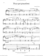 Cover icon of Pezzo per pianoforte (Piano Piece) sheet music for piano solo by Giacomo Puccini, classical score, intermediate skill level