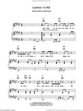 Cover icon of Licence To Kill sheet music for voice, piano or guitar by Bob Dylan, intermediate skill level