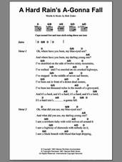 Cover icon of A Hard Rain's A-Gonna Fall sheet music for guitar (chords) by Bob Dylan, intermediate skill level