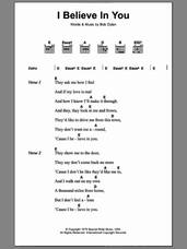Cover icon of I Believe In You sheet music for guitar (chords) by Bob Dylan, intermediate skill level