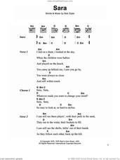 Cover icon of Sara sheet music for guitar (chords) by Bob Dylan, intermediate skill level