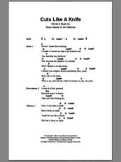 Cover icon of Cuts Like A Knife sheet music for guitar (chords) by Bryan Adams and Jim Vallance, intermediate skill level