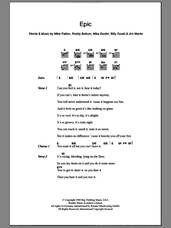 Cover icon of Epic sheet music for guitar (chords) by Faith No More, Billy Gould, Jim Martin, Mike Bordin, Mike Patton and Roddy Bottum, intermediate skill level
