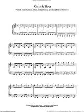 Cover icon of Girls And Boys sheet music for voice, piano or guitar by Blur, A.JAMES, D.ALBARN and Graham Coxon, intermediate skill level