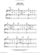 Cover icon of Don't Cry sheet music for voice, piano or guitar by Manuel Seal, intermediate skill level