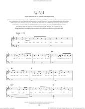 Cover icon of U.N.I. sheet music for piano solo by Ed Sheeran and Jake Gosling, beginner skill level
