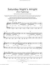 Cover icon of Saturday Night's Alright (For Fighting) sheet music for piano solo by Elton John and Bernie Taupin, beginner skill level