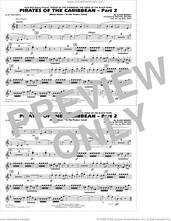 Cover icon of Pirates of the Caribbean, part 2 (arr. michael brown) sheet music for marching band (1st Bb trumpet) by Klaus Badelt, Michael Brown and Will Rapp, intermediate skill level