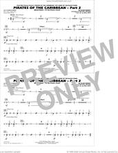 Cover icon of Pirates of the Caribbean, part 2 (arr. michael brown) sheet music for marching band (aux percussion) by Klaus Badelt, Michael Brown and Will Rapp, intermediate skill level
