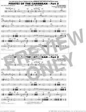 Cover icon of Pirates of the Caribbean, part 3 (arr. michael brown) sheet music for marching band (multiple bass drums) by Klaus Badelt, Michael Brown and Will Rapp, intermediate skill level