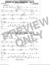 Cover icon of Pirates of the Caribbean, part 3 (arr. michael brown) sheet music for marching band (aux percussion) by Klaus Badelt, Michael Brown and Will Rapp, intermediate skill level
