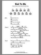 Cover icon of Bad To Me sheet music for guitar (chords) by The Beatles, John Lennon and Paul McCartney, intermediate skill level