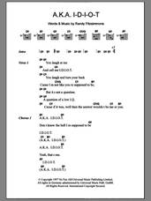 Cover icon of A.K.A. I-D-I-O-T sheet music for guitar (chords) by The Hives and Randy Fitzsimmons, intermediate skill level