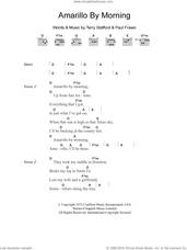 Cover icon of Amarillo By Morning sheet music for guitar (chords) by George Strait, Paul Fraser and Terry Stafford, intermediate skill level