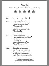 Cover icon of After All sheet music for guitar (chords) by The Frank And Walters, Ashley Keating, Niall Linehan and Paul Linehan, intermediate skill level