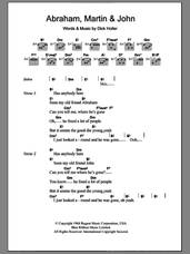Cover icon of Abraham, Martin And John sheet music for guitar (chords) by Marvin Gaye and Dick Holler, intermediate skill level