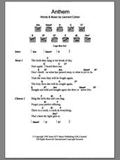 Cover icon of Anthem sheet music for guitar (chords) by Leonard Cohen, intermediate skill level