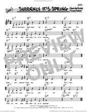 Cover icon of Suddenly It's Spring (Low Voice) sheet music for voice and other instruments (real book with lyrics) by Jimmy van Heusen and John Burke, intermediate skill level