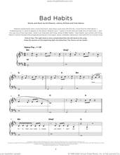 Cover icon of Bad Habits, (beginner) sheet music for piano solo by Ed Sheeran, Fred Gibson and Johnny McDaid, beginner skill level